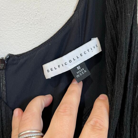 Delfi Collective Isadora Black Maxi Gown Formal Elegant Evening Dress M - Picture 9 of 11